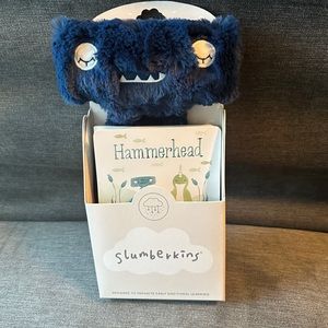 Slumberkins Hammerhead Snuggler in Navy with Book and Affirmation Card
